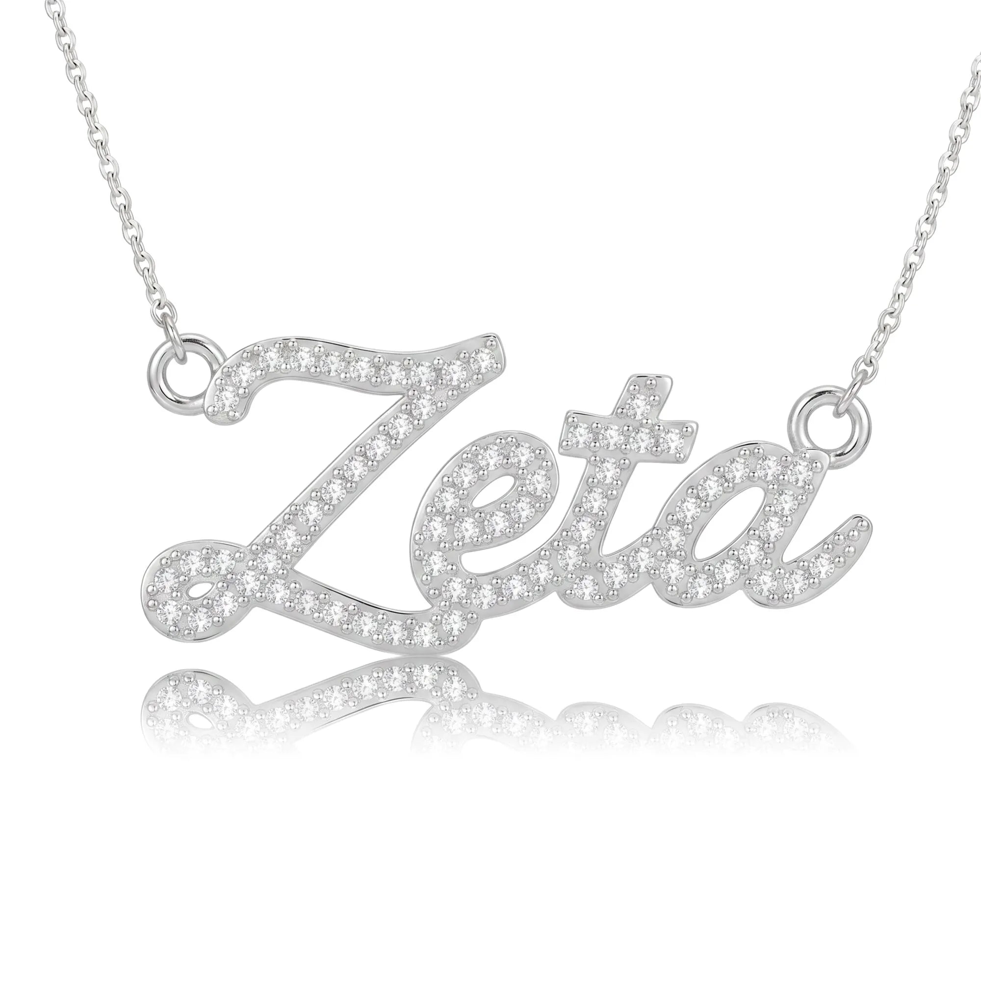 ZPHIB Pavé Zeta Script Necklace