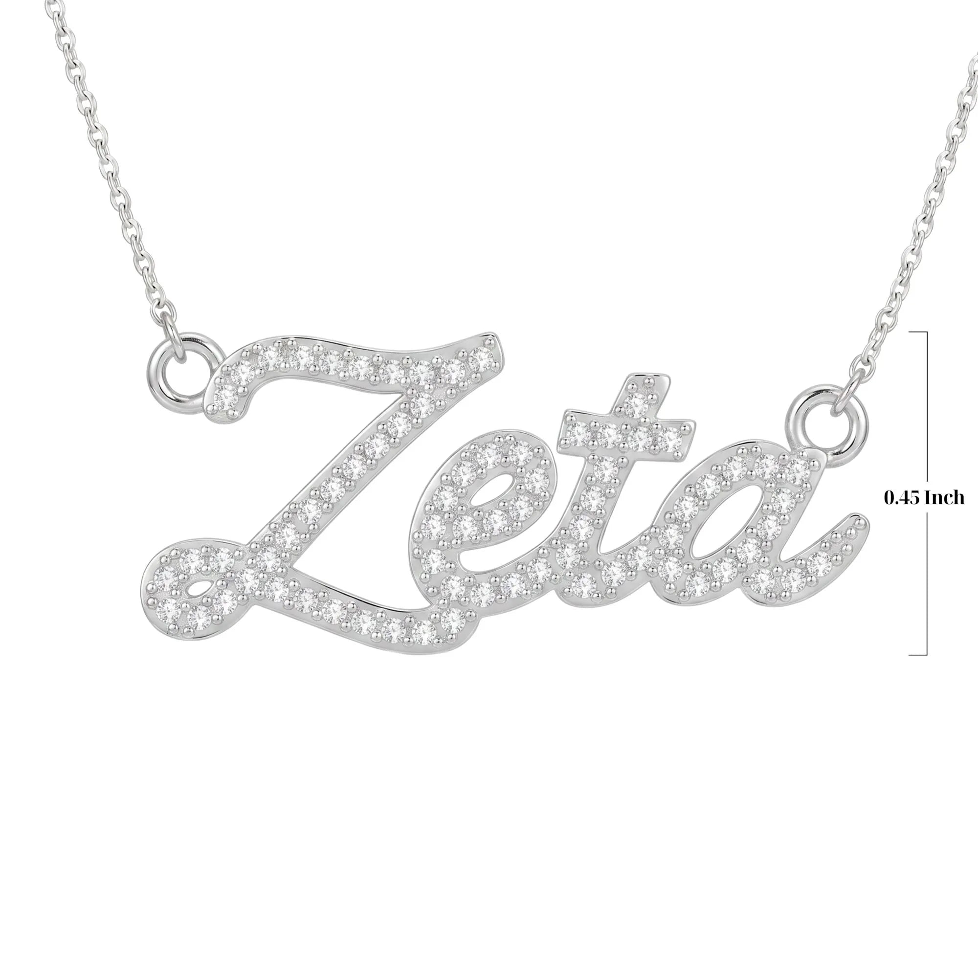 ZPHIB Pavé Zeta Script Necklace