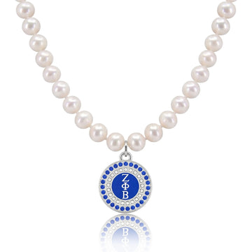 ZPHIB Round Charm Pearl Necklace