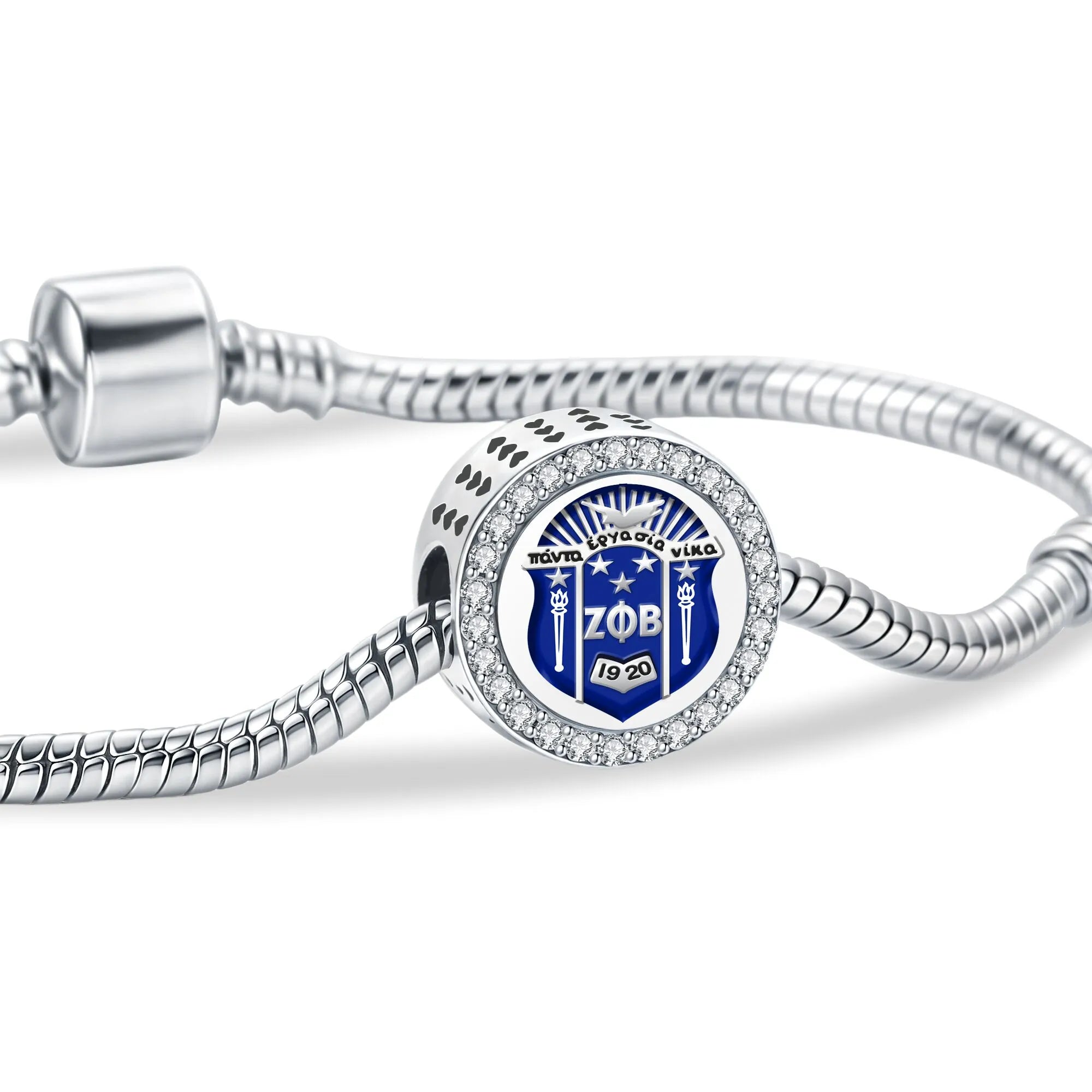 ZPHIB Shield Sterling Silver Charm (Fits Pandora)