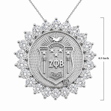 Sunburst ZPHIB Shield Pendant Sterling Silver (Chain Sold Separately)