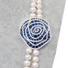 Blue Rose Long Freshwater Pearl Necklace