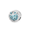 Light Blue Radiant charm with Hearts