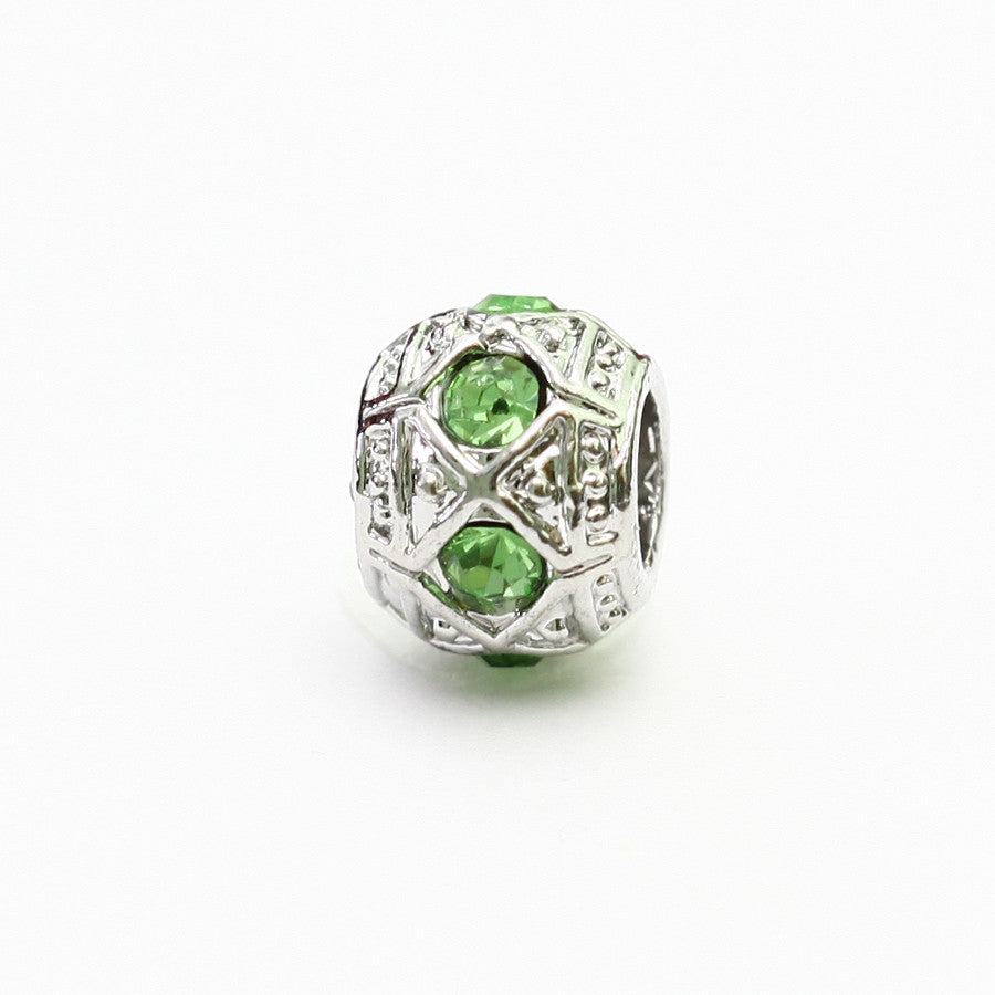 AKA Silver Charm With Green Stone