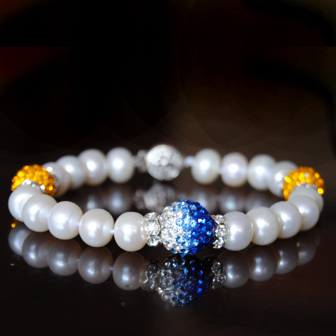 Sigma Gamma Rho Pearl Bracelet with Fireball